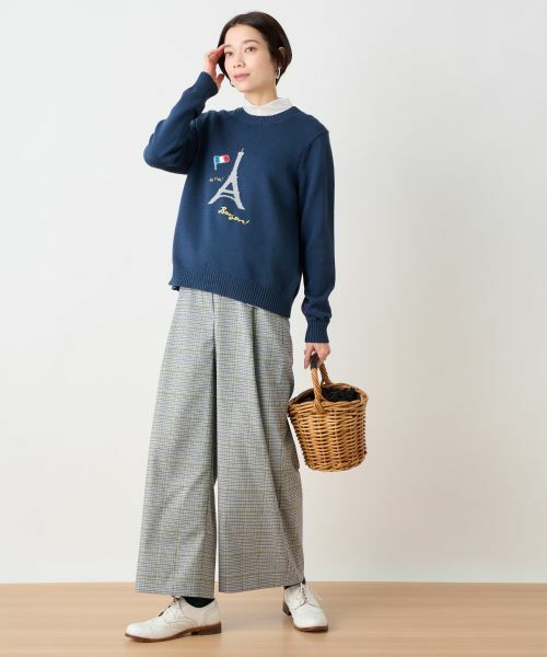 CARA O CRUZ / キャラ・オ・クルス その他パンツ | 後ろウエストゴム のびのびチェックのワイドパンツ | 詳細11