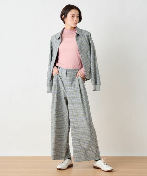 CARA O CRUZ / キャラ・オ・クルス その他パンツ | 後ろウエストゴム のびのびチェックのワイドパンツ | 詳細14