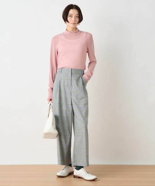 CARA O CRUZ / キャラ・オ・クルス その他パンツ | 後ろウエストゴム のびのびチェックのワイドパンツ | 詳細15