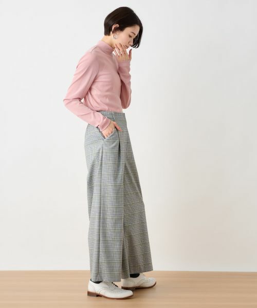 CARA O CRUZ / キャラ・オ・クルス その他パンツ | 後ろウエストゴム のびのびチェックのワイドパンツ | 詳細17