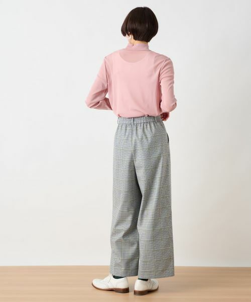 CARA O CRUZ / キャラ・オ・クルス その他パンツ | 後ろウエストゴム のびのびチェックのワイドパンツ | 詳細18