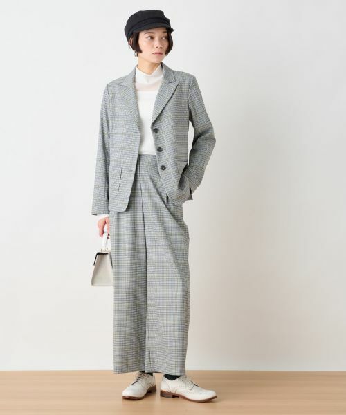 CARA O CRUZ / キャラ・オ・クルス その他パンツ | 後ろウエストゴム のびのびチェックのワイドパンツ | 詳細19