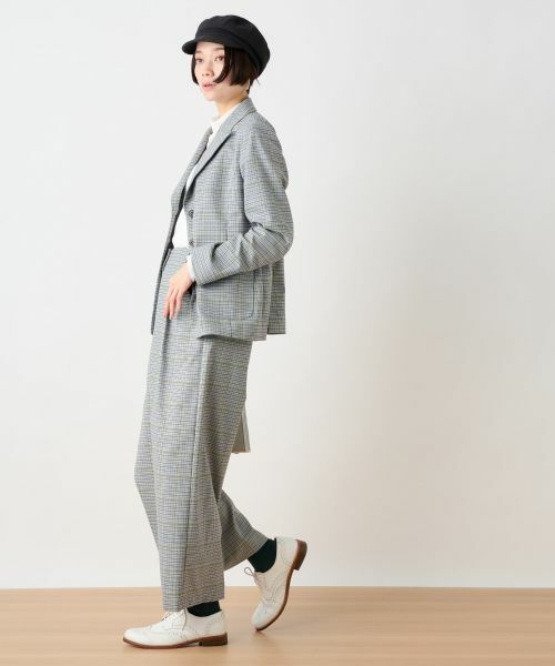 CARA O CRUZ / キャラ・オ・クルス その他パンツ | 後ろウエストゴム のびのびチェックのワイドパンツ | 詳細20