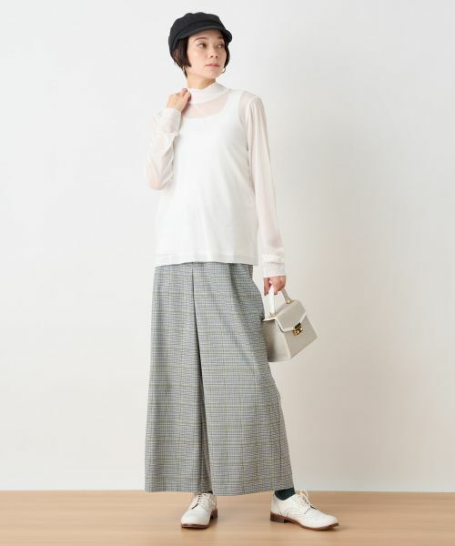 CARA O CRUZ / キャラ・オ・クルス その他パンツ | 後ろウエストゴム のびのびチェックのワイドパンツ | 詳細22