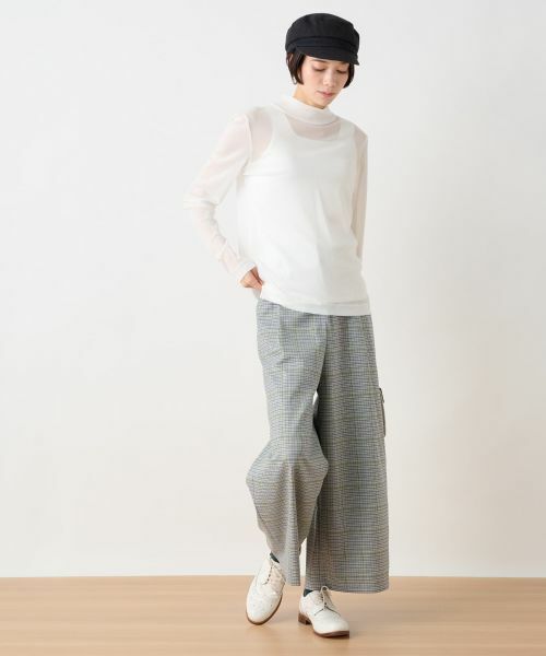 CARA O CRUZ / キャラ・オ・クルス その他パンツ | 後ろウエストゴム のびのびチェックのワイドパンツ | 詳細23