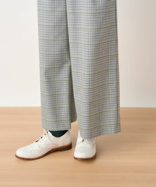 CARA O CRUZ / キャラ・オ・クルス その他パンツ | 後ろウエストゴム のびのびチェックのワイドパンツ | 詳細25