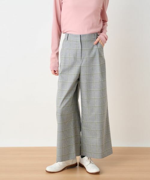 CARA O CRUZ / キャラ・オ・クルス その他パンツ | 後ろウエストゴム のびのびチェックのワイドパンツ | 詳細7