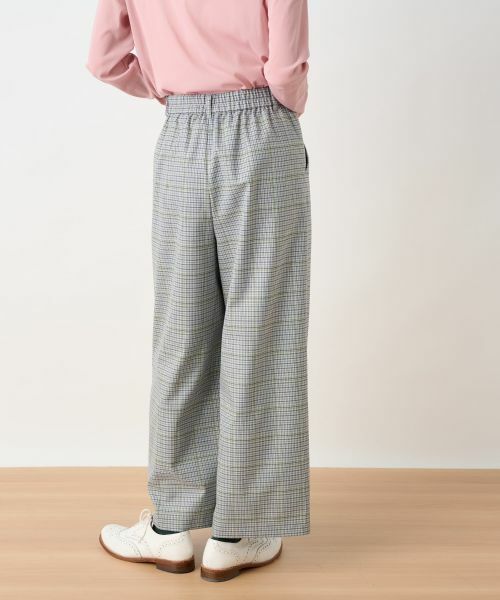 CARA O CRUZ / キャラ・オ・クルス その他パンツ | 後ろウエストゴム のびのびチェックのワイドパンツ | 詳細9