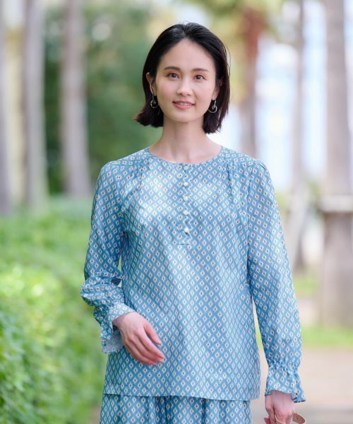 CARA O CRUZ / キャラ・オ・クルス シャツ・ブラウス | 洗える 幾何学柄ブラウス【TROUILLET 】【セットアップ】 | 詳細3