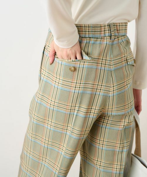 CARA O CRUZ / キャラ・オ・クルス その他パンツ | 後ろウエストゴム のびのびチェックパンツ【LINEA ESSE】 | 詳細17
