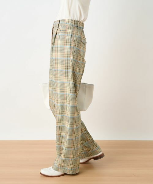 CARA O CRUZ / キャラ・オ・クルス その他パンツ | 後ろウエストゴム のびのびチェックパンツ【LINEA ESSE】 | 詳細2