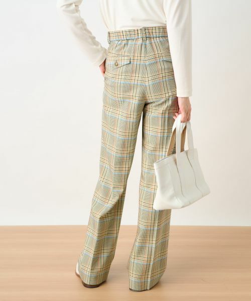 CARA O CRUZ / キャラ・オ・クルス その他パンツ | 後ろウエストゴム のびのびチェックパンツ【LINEA ESSE】 | 詳細3