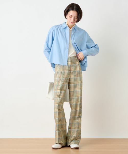 CARA O CRUZ / キャラ・オ・クルス その他パンツ | 後ろウエストゴム のびのびチェックパンツ【LINEA ESSE】 | 詳細4