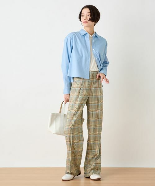 CARA O CRUZ / キャラ・オ・クルス その他パンツ | 後ろウエストゴム のびのびチェックパンツ【LINEA ESSE】 | 詳細5