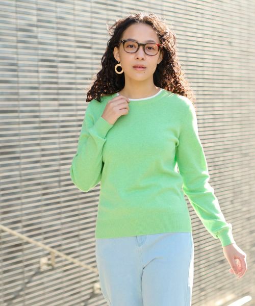 CARA O CRUZ / キャラ・オ・クルス ニット・セーター | 洗える 衿ぐり配色ニット | 詳細1