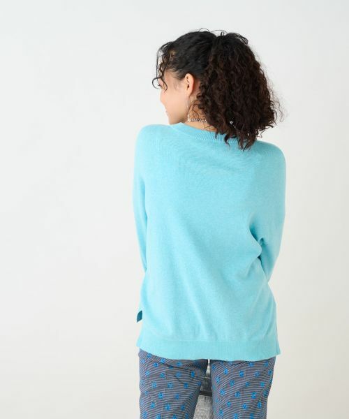 CARA O CRUZ / キャラ・オ・クルス 洗える ドロップショルダーニット 冷感】ホットフィットロゴTシャツ【CoC by CARA O CRUZ】|キャラ
