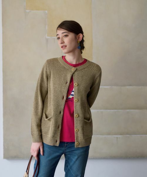 CARA O CRUZ / キャラ・オ・クルス カーディガン・ボレロ | 配色ボタンカーディガン | 詳細1