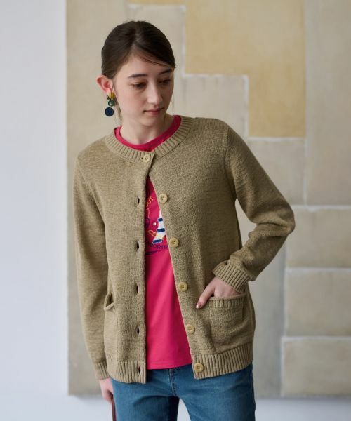 CARA O CRUZ / キャラ・オ・クルス カーディガン・ボレロ | 配色ボタンカーディガン | 詳細3