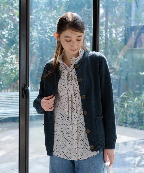 CARA O CRUZ / キャラ・オ・クルス カーディガン・ボレロ | 配色ボタンカーディガン | 詳細9