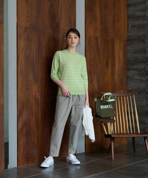 CARA O CRUZ / キャラ・オ・クルス ニット・セーター | 麻混 七分袖ボーダーニット | 詳細14