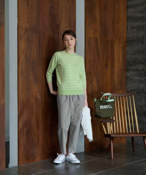 CARA O CRUZ / キャラ・オ・クルス ニット・セーター | 麻混 七分袖ボーダーニット | 詳細15
