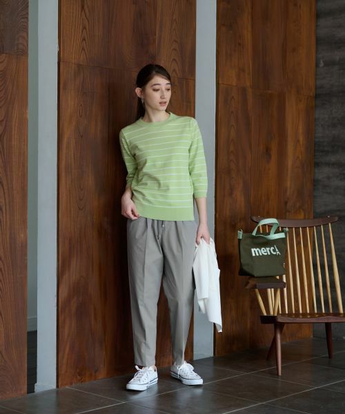 CARA O CRUZ / キャラ・オ・クルス ニット・セーター | 麻混 七分袖ボーダーニット | 詳細16