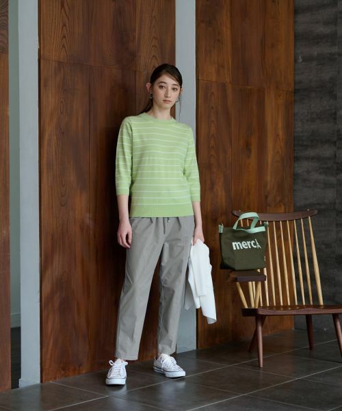 CARA O CRUZ / キャラ・オ・クルス ニット・セーター | 麻混 七分袖ボーダーニット | 詳細17