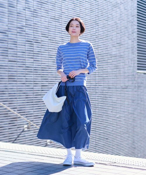 CARA O CRUZ / キャラ・オ・クルス ニット・セーター | 麻混 七分袖ボーダーニット | 詳細22