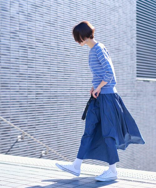 CARA O CRUZ / キャラ・オ・クルス ニット・セーター | 麻混 七分袖ボーダーニット | 詳細24