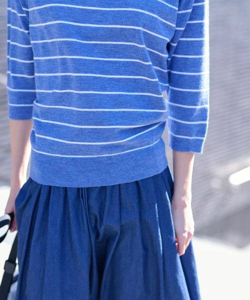 CARA O CRUZ / キャラ・オ・クルス ニット・セーター | 麻混 七分袖ボーダーニット | 詳細27