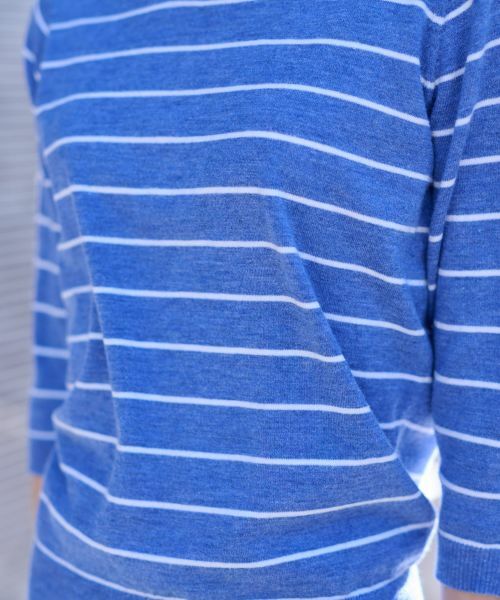 CARA O CRUZ / キャラ・オ・クルス ニット・セーター | 麻混 七分袖ボーダーニット | 詳細28