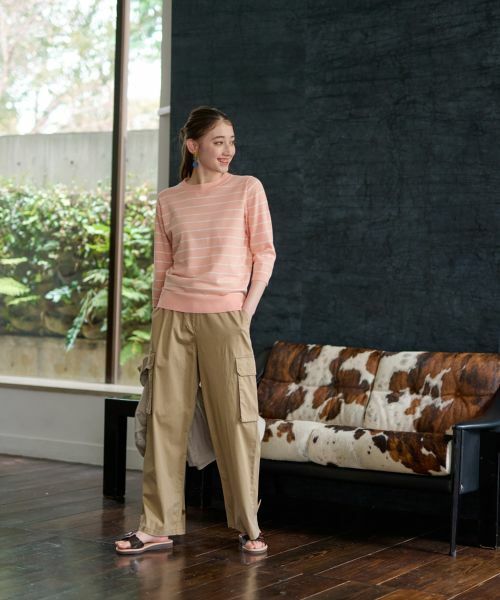 CARA O CRUZ / キャラ・オ・クルス ニット・セーター | 麻混 七分袖ボーダーニット | 詳細7