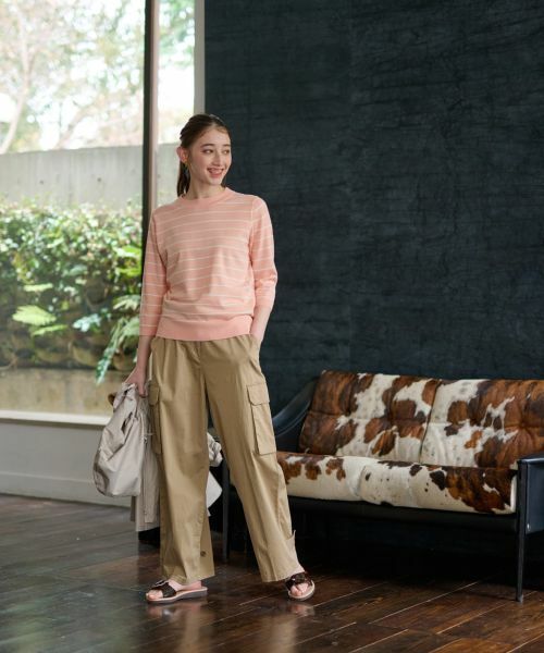 CARA O CRUZ / キャラ・オ・クルス ニット・セーター | 麻混 七分袖ボーダーニット | 詳細8