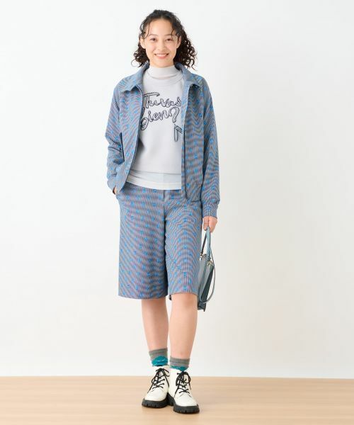 CARA O CRUZ / キャラ・オ・クルス ショート・ハーフ・半端丈パンツ | 洗える 後ろウエストゴム ジャカードハーフパンツ【産地ナブル】【セットアップ対応商品】 | 詳細12