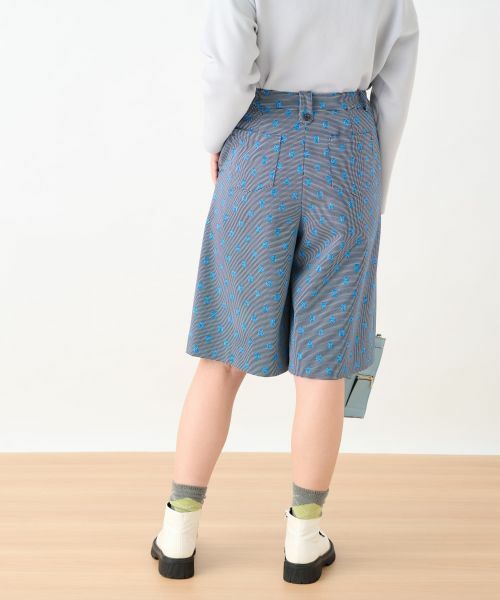 CARA O CRUZ / キャラ・オ・クルス ショート・ハーフ・半端丈パンツ | 洗える 後ろウエストゴム ジャカードハーフパンツ【産地ナブル】【セットアップ対応商品】 | 詳細2