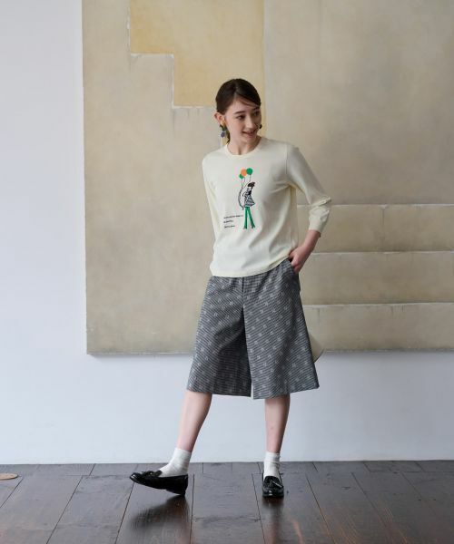 CARA O CRUZ / キャラ・オ・クルス ショート・ハーフ・半端丈パンツ | 洗える 後ろウエストゴム ジャカードハーフパンツ【産地ナブル】【セットアップ対応商品】 | 詳細4