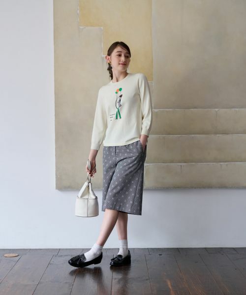 CARA O CRUZ / キャラ・オ・クルス ショート・ハーフ・半端丈パンツ | 洗える 後ろウエストゴム ジャカードハーフパンツ【産地ナブル】【セットアップ対応商品】 | 詳細6