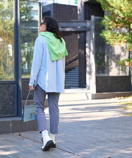 CARA O CRUZ / キャラ・オ・クルス その他パンツ | 洗える 後ろウエストゴム ジャカードパンツ【産地ナブル】 | 詳細11