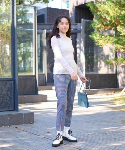 CARA O CRUZ / キャラ・オ・クルス その他パンツ | 洗える 後ろウエストゴム ジャカードパンツ【産地ナブル】 | 詳細15