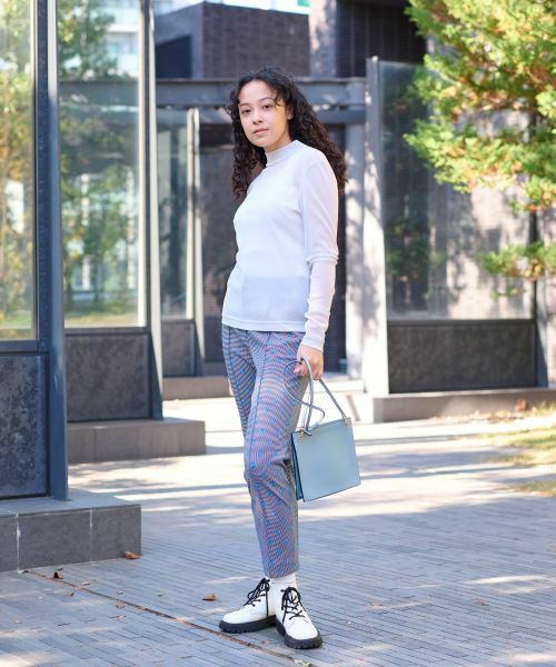 CARA O CRUZ / キャラ・オ・クルス その他パンツ | 洗える 後ろウエストゴム ジャカードパンツ【産地ナブル】 | 詳細17