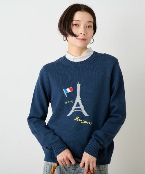 CARA O CRUZ / キャラ・オ・クルス ニット・セーター | 洗える エッフェル塔ニット | 詳細1