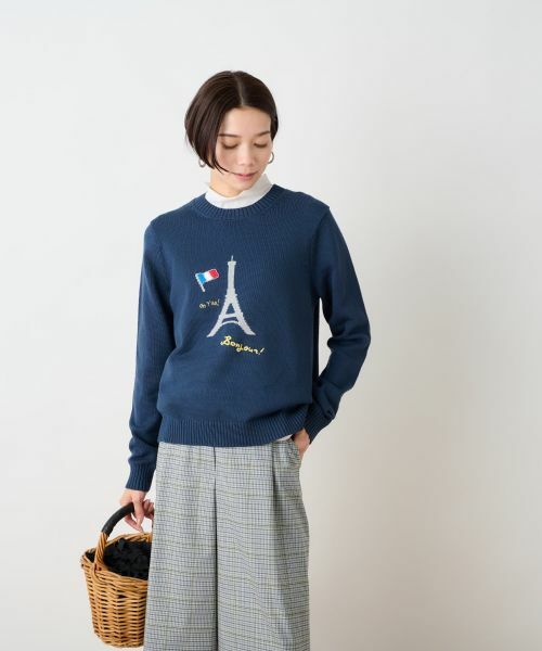 CARA O CRUZ / キャラ・オ・クルス ニット・セーター | 洗える エッフェル塔ニット | 詳細2