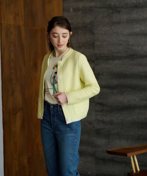 CARA O CRUZ / キャラ・オ・クルス カーディガン・ボレロ | ツイードライクなニットジャケット【お呼ばれ服】 | 詳細13