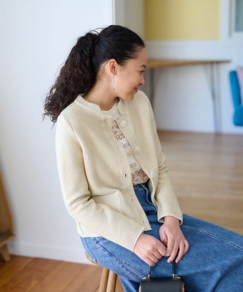 CARA O CRUZ / キャラ・オ・クルス カーディガン・ボレロ | ツイードライクなニットジャケット【お呼ばれ服】 | 詳細17