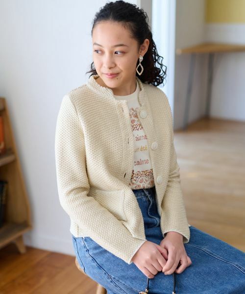 CARA O CRUZ / キャラ・オ・クルス カーディガン・ボレロ | ツイードライクなニットジャケット【お呼ばれ服】 | 詳細18