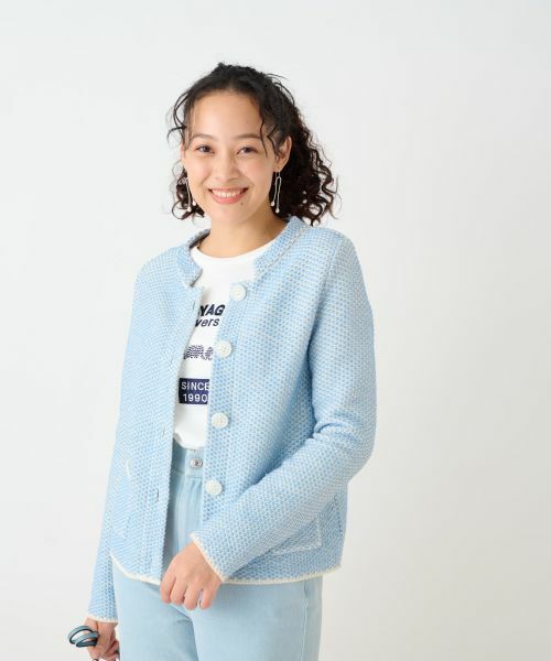 CARA O CRUZ / キャラ・オ・クルス カーディガン・ボレロ | ツイードライクなニットジャケット【お呼ばれ服】 | 詳細23