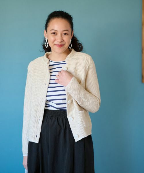 CARA O CRUZ / キャラ・オ・クルス カーディガン・ボレロ | ツイードライクなニットジャケット【お呼ばれ服】 | 詳細8