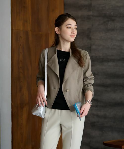 CARA O CRUZ / キャラ・オ・クルス その他アウター | スタンドカラージャケット(カーキ系)