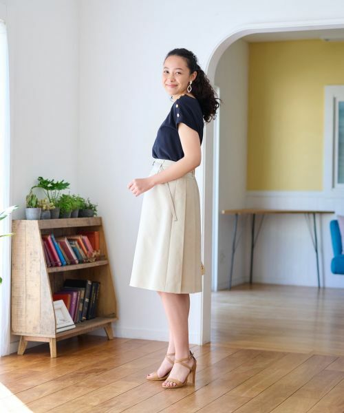 CARA O CRUZ / キャラ・オ・クルス ロング・マキシ丈スカート | 洗える ベルト付 後ろウエストゴム サイドプリーツスカート | 詳細10