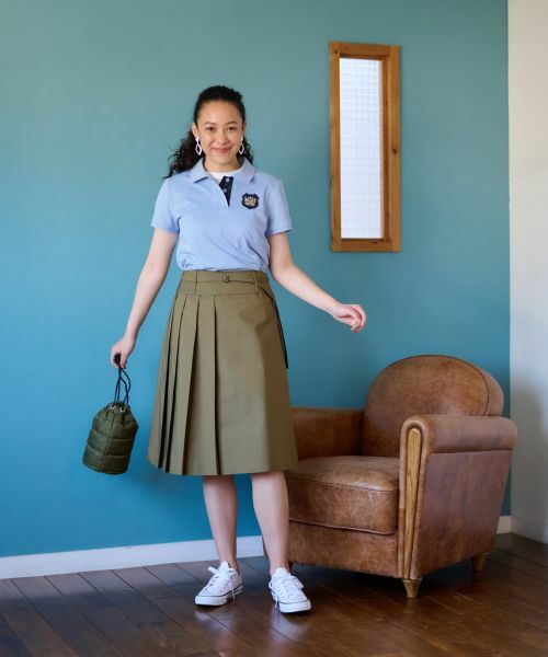 CARA O CRUZ / キャラ・オ・クルス ロング・マキシ丈スカート | 洗える ベルト付 後ろウエストゴム サイドプリーツスカート | 詳細16